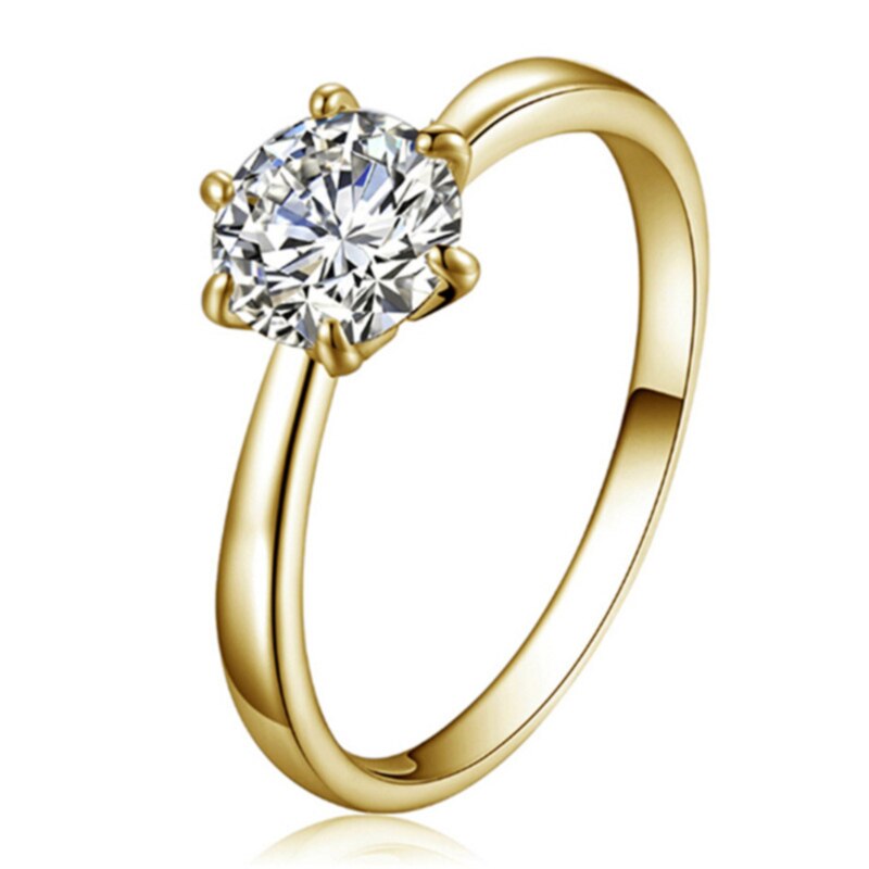 Luxus weiblich für immer einfachen Stil sechs Klauen Zirkonia Hochzeitsgeschenk Modeschmuck: 6