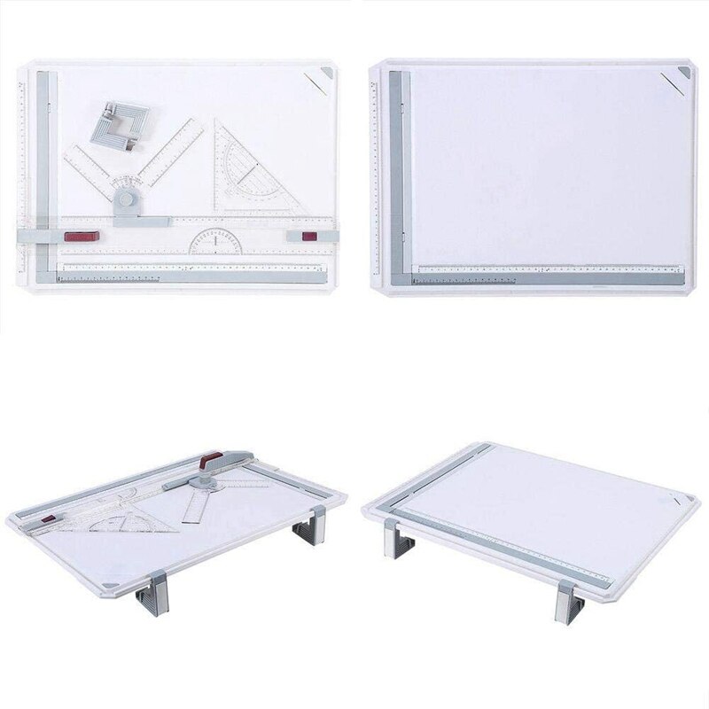 A3 Multi-Function Drawing Board Tools Drawing Board Adjustable Parallel with Clear Rule Graphics Angle Measurement