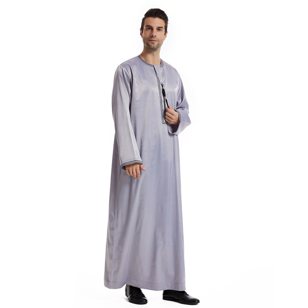 Eid Jurk voor Moslim Mannen Jubba Thobe Heren Abaya Islamitische Eid 2025 Ramadan Lange Gewaad Saudi Musulman Dragen Kaftan Dubai Arabische Jurken