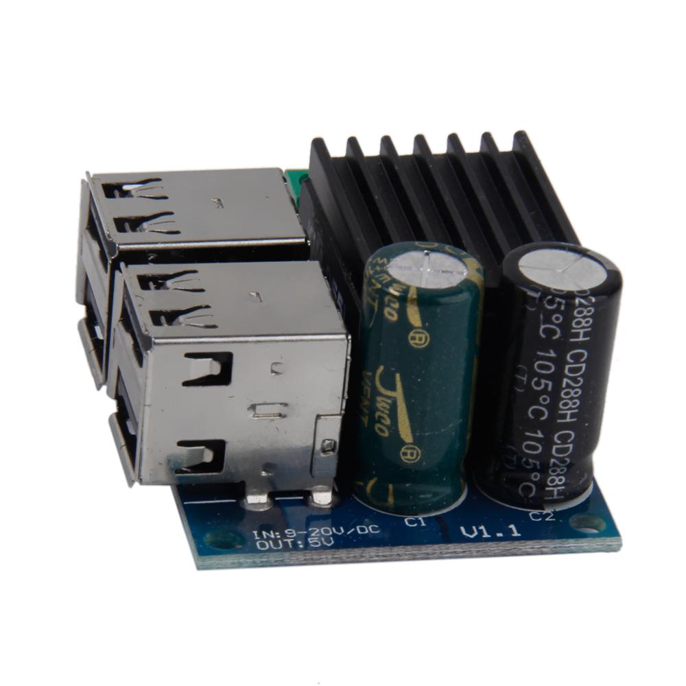DC 9V 12V 18V 20V to 5V 30W 6A Step Down 4-USB Port Step-down Module