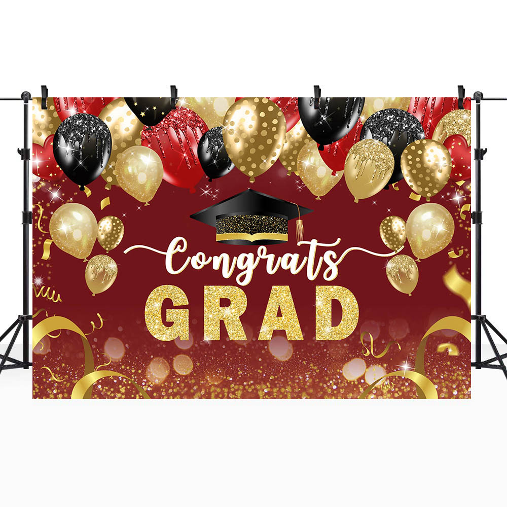 Mocsicka congratulazioni Grad Photo Background palloncini Glitter cappello da scapolo classe del 2024 decorazione per feste di laurea sfondo puntelli da Studio: Lavanda / 300*500