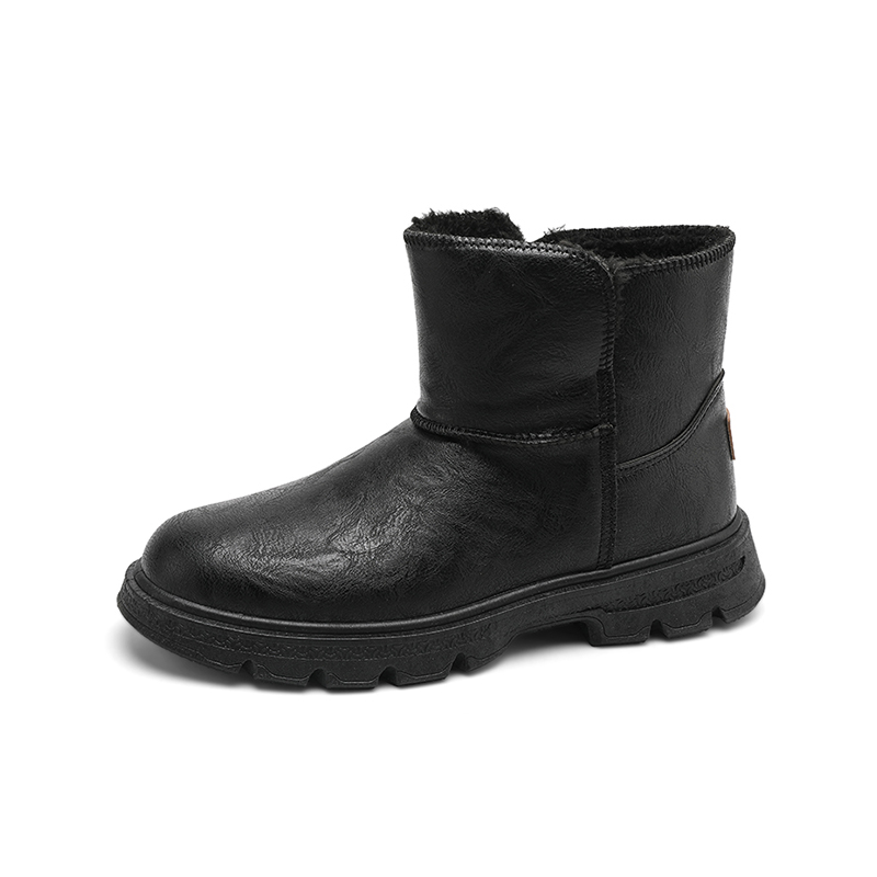 Mannen Laarzen Winter Warm Pluche Snowboots Outdoor Antislip Enkel Laarzen Winter Sneakers Slip Op schoenen Man Sneakers: MB201287 Black / 10