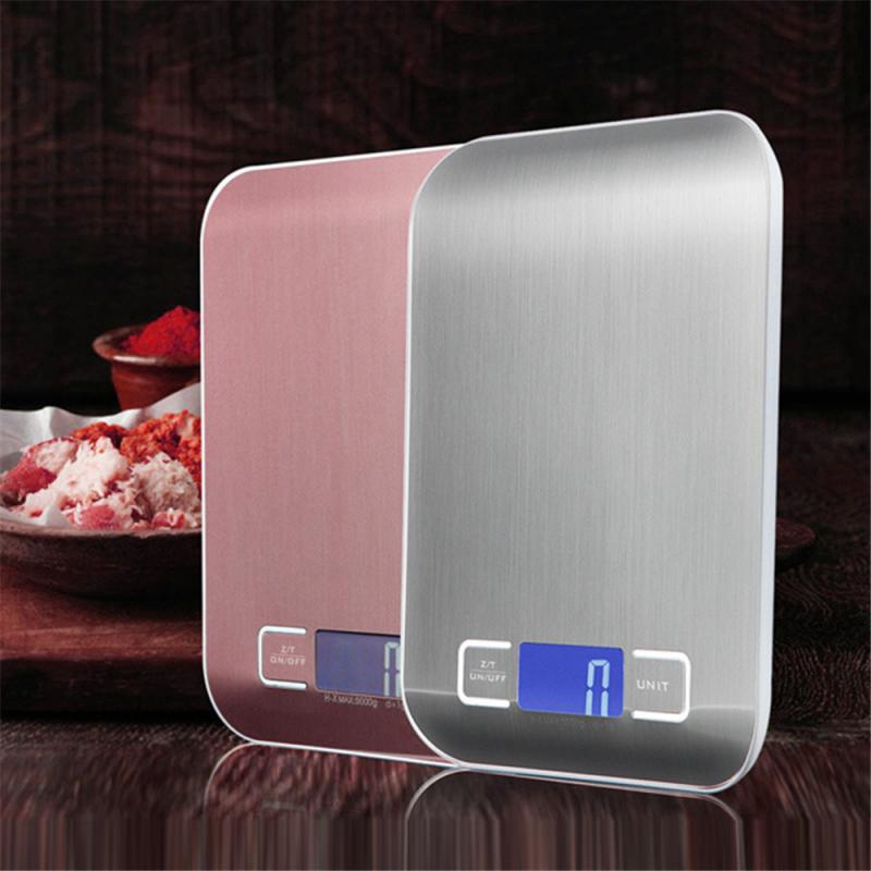Mini balanza de cocina recargable por USB, balanza de peso alimentaria Digital, 5-10kg/1g, herramienta de medición de escalas de muestra LCD