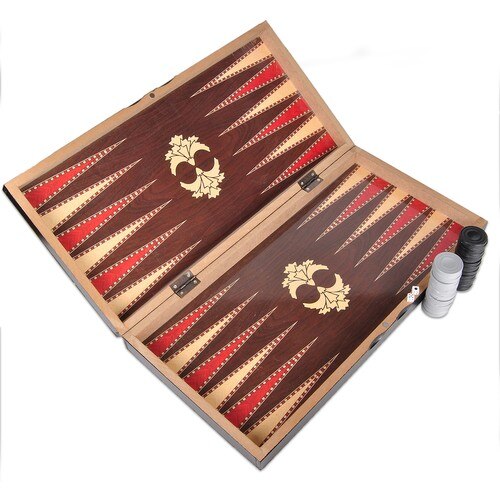 Parelmoer Plated Big Size Voor Backgammon Set Hout Backgammon Board Mannen Schaken Checkers Bordspel Backgammon Checkers met Externe