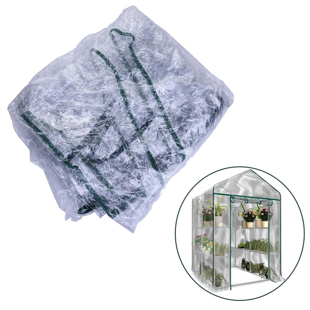 Transparent Greenhouse Cover Garden Cover Plant Grow Bags Greenhouse 3 Tier Growhouse Cover Plant Grow House 143x73x195cm