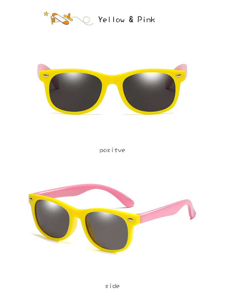 Lange Keeper Gepolariseerde Kids Zonnebril Jongens Meisjes Baby Baby Mode Zonnebril 100% UV400 Brillen Kind Shades Gafas Infantil: yellow pink