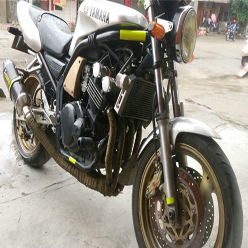 5.08 Cm X 1.59 Mm X 5 M Titanium Uitlaat/Header Heat Wrap Downpipe Isolatie Bandage Tape Roll met Roestvrij Banden Kit