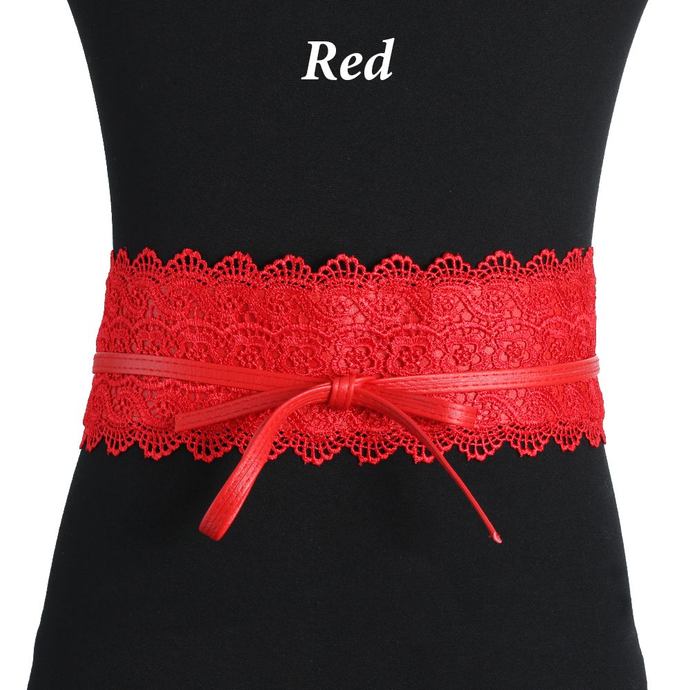 Vestido de boda para mujer, corsé ancho, cinturón de encaje, cinturón de cintura con autolazo para mujer, decoración colorida de banda de cintura de encaje a la