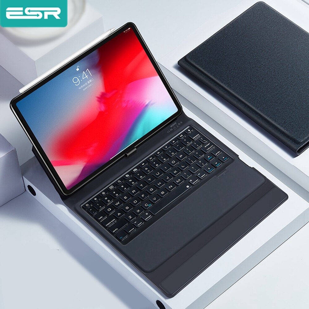 ESR Bluetooth Drahtlose Tastatur fallen für iPad Profi 11 zoll A1980 PU Leder Volle Folio kippen Clever Abdeckung Tastatur fällen Funda: Default Title