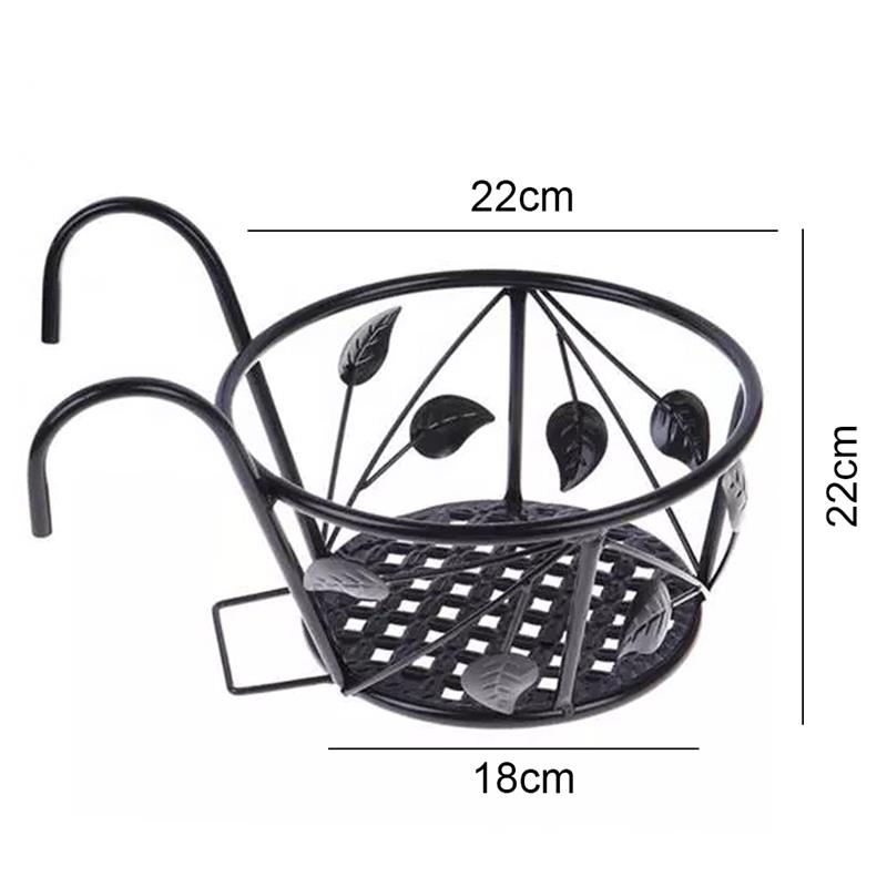Ijzeren Bloempot Hanger Plant Bloem Balkon Tuin Bonsai Balkon Bloemenmand Ijzeren Rek Bloempot Houder Haak Beugel: B