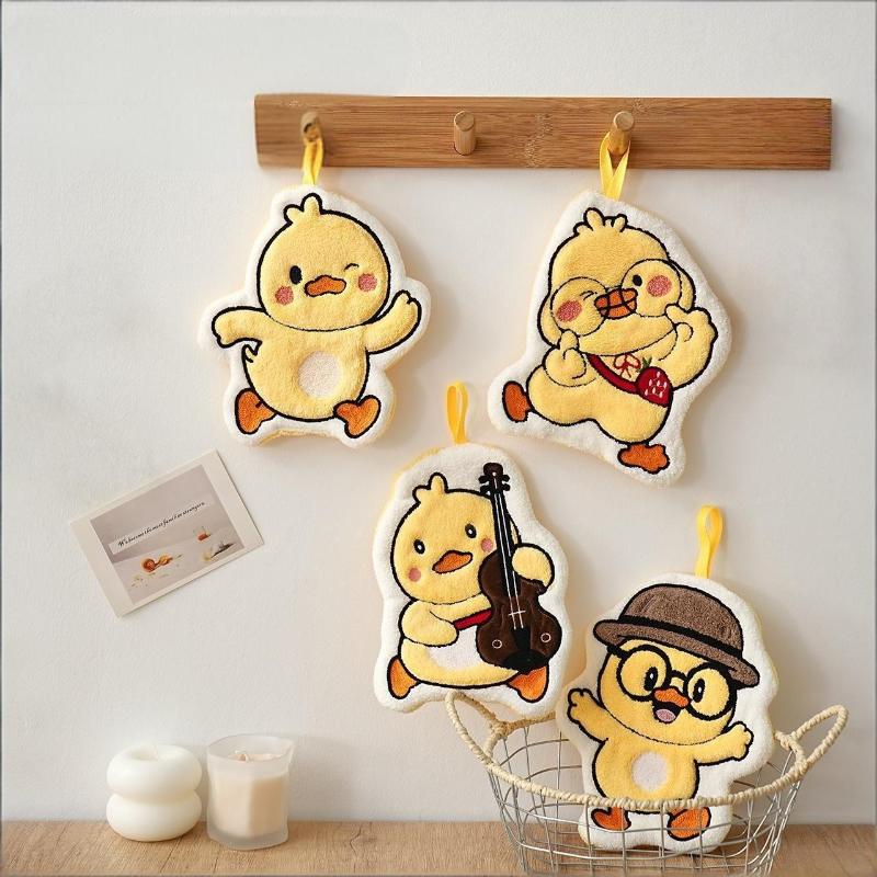 Handdoeken Leuke eend hangende handdoek Keuken Badkamer Gans Badbal Zachte absorberende microvezeldoek Cartoon kinderhanddoeken
