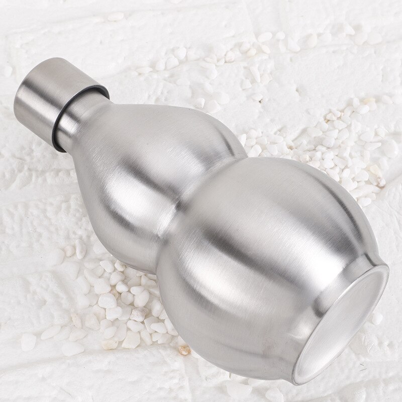 Gourde en acier inoxydable, flacon d&#39;alcool, étui en cuir, grande capacité, Portable, pour voyage, 250ML, 500ML, 1500ML