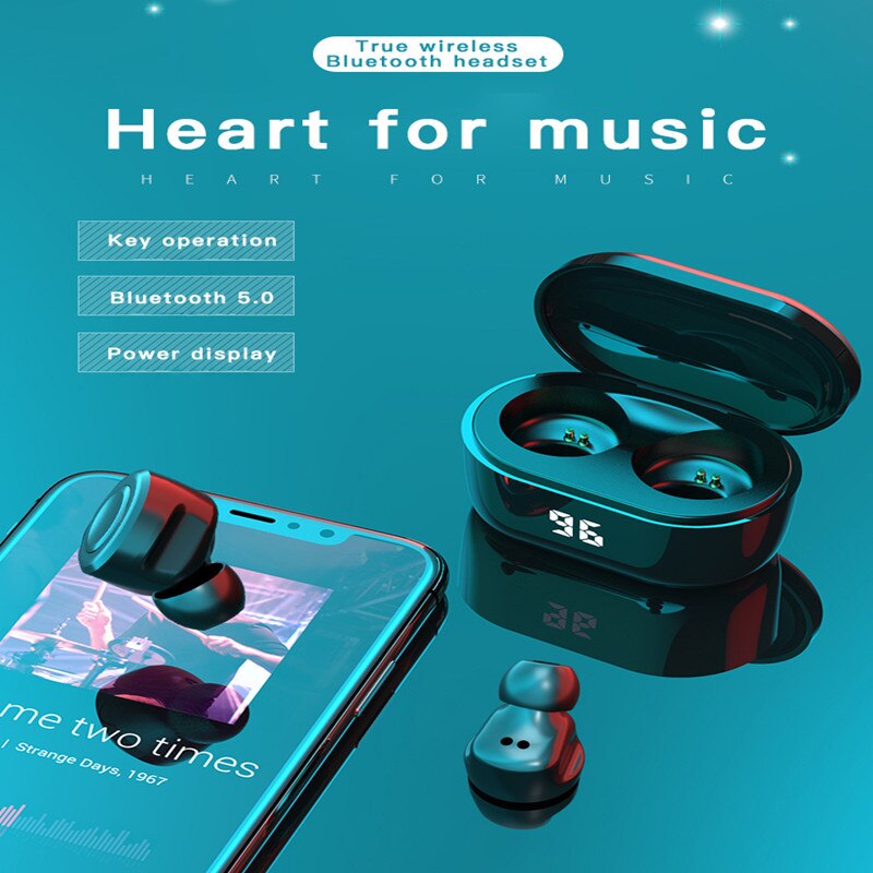 Bluetooth Wireless Headphones With Mic Sports Waterproof TWS Bluetooth Earphones Touch Control Wireless Headsets Earbuds Phone