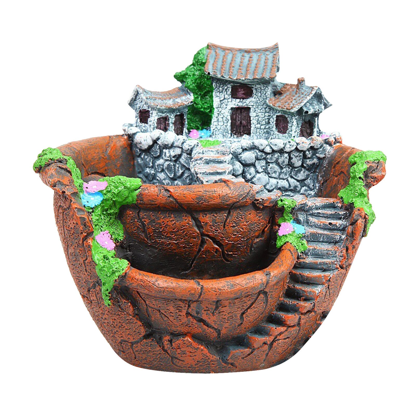 40# Resin Flowerpot Succulent Plants Planter Flower Pot Desktop Potted Holder Home Garden Decoration Bonsai Pots Plants Holder: B