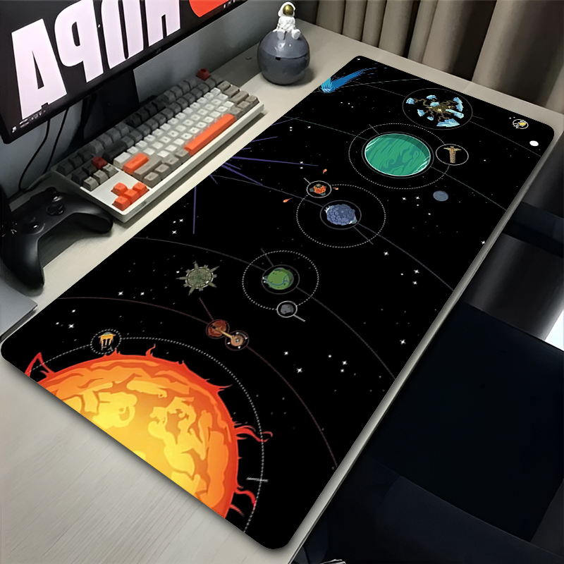 Mouse Pad XXL Anime Gamer Outer Wilds Mousepad Laptop Universe Space Solar System HD Desk Mat PC Gaming Accessories Keyboard Pad: 40x30 cm / Dark Brown