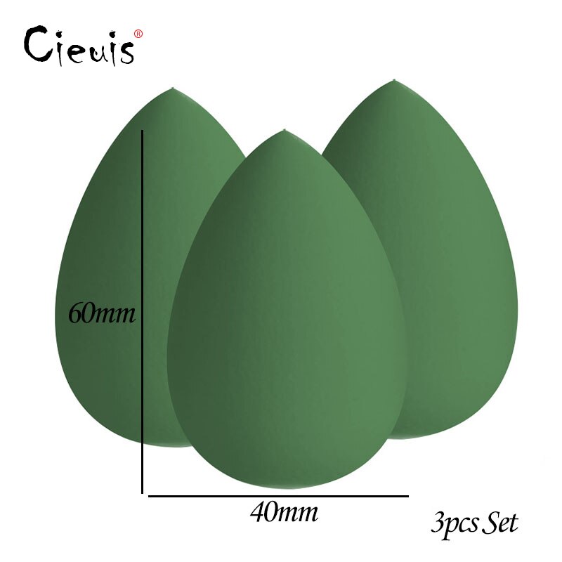 3pc maquillage éponge cosmétiques bouffée mélangeur ensemble Puf maquillage éponge pour maquillage visage poudre liquide fond de teint Puf pour directe: 3pcs Green Drop