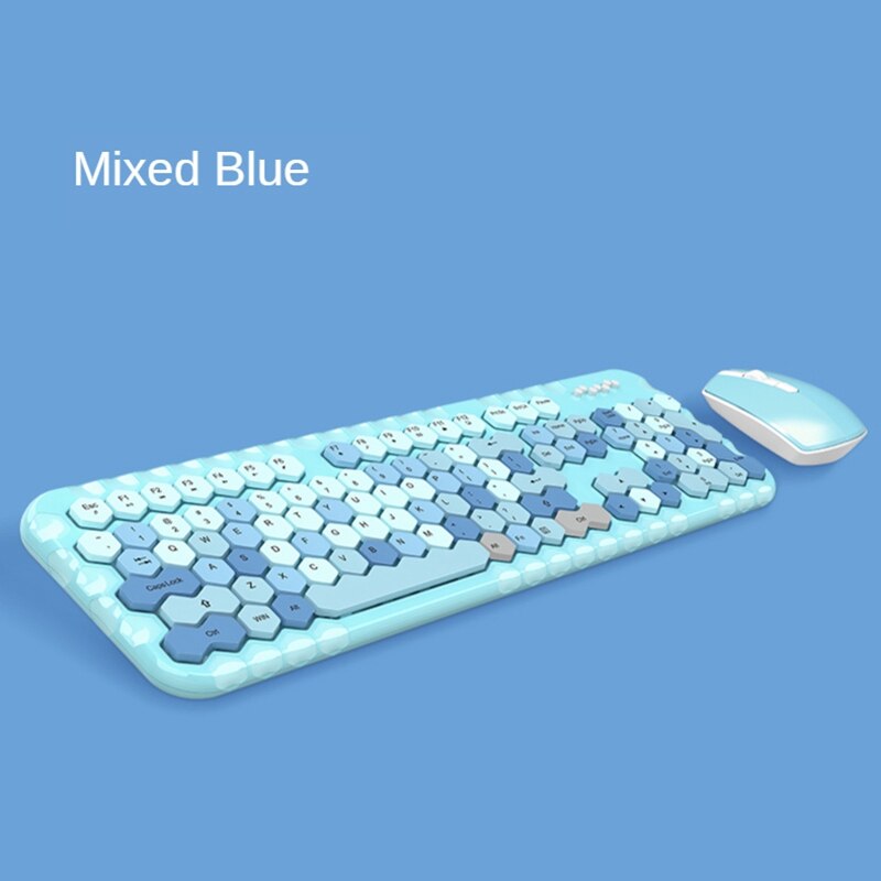 Wireless Keyboard and Mouse 2.4GHz Color Lipstick Keyboard 104 Keys for Windows XP / Win7 / Win8 / Win10