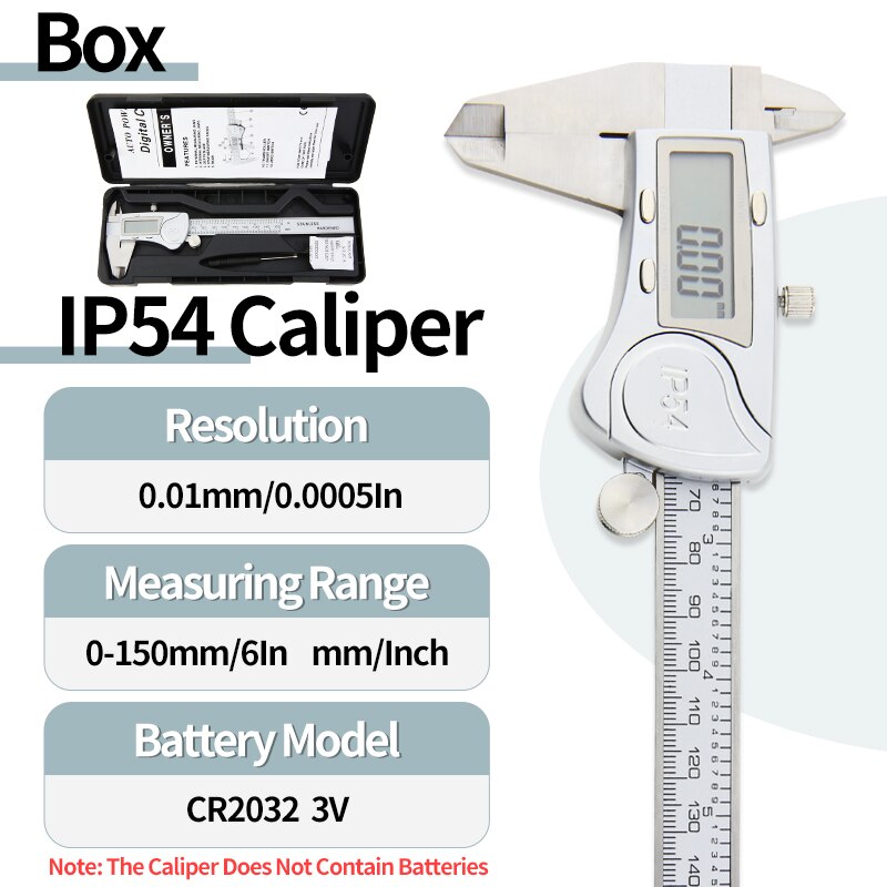 Metal Caliper Digital Caliper Stainless Steel Digital Pachymeter Digital Micrometer Vernier Calipers Metal Gauge Measuring Tools: Box IP54 Caliper