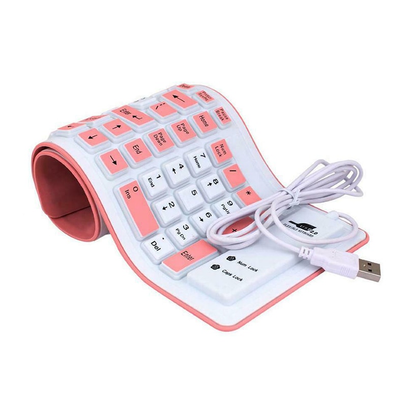 Foldable Silicone Keyboard USB Wired Flexible Soft Waterproof Keyboard Home Office SGA998