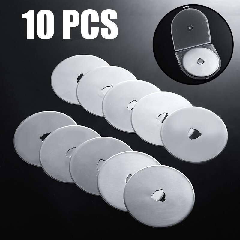 10pcs 60mm Rotary Blades Paper Cutter Knitting Circular Cutting Patchwork Leather Crafts Wallpaper Fabric Rotary Cutter
