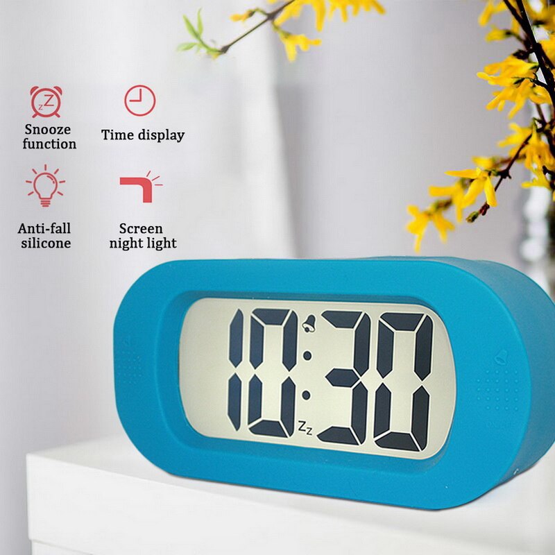 LED Digital Alarm Clock with Calendar Snooze Backlight Display for Home Office Travel Table Clock Kids Electronic Desktop Clocks
