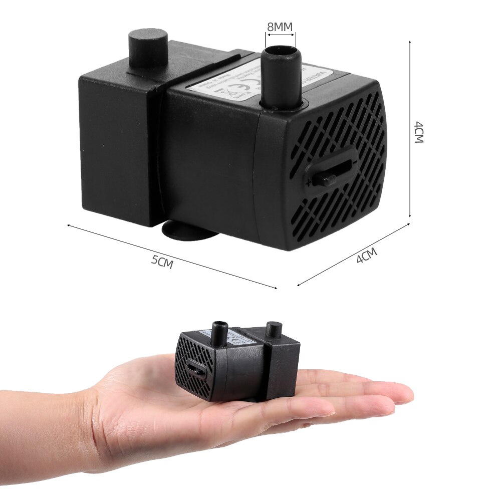 Mini Waterpomp 220-240v ultra-stille Pomp Fontein Waterpomp Met Netsnoer Ip68 Aquarium Fish tank Kat Huisdier Fontein: Default Title
