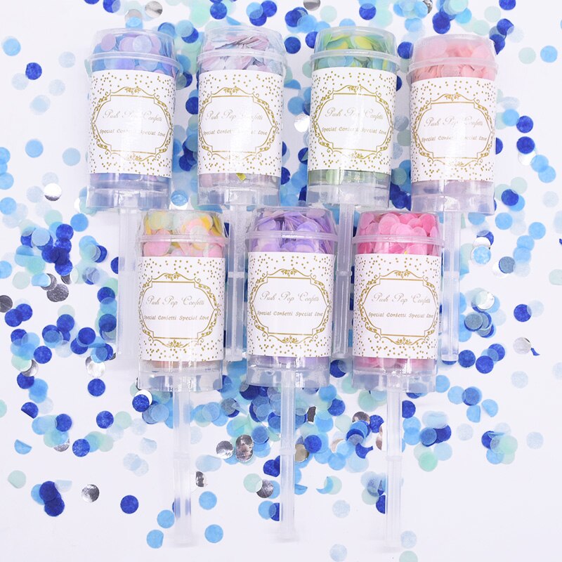 1Pc Blauw/Roze Geslacht Onthullen Party Decoratie Push Pop Confetti Poppers Kanonnen Het Een Jongen Meisje Baby onthullen Feestartikelen
