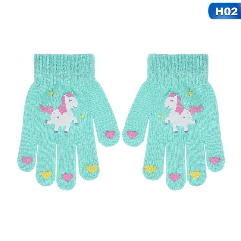 Winter Warme Handschoenen Voor Kinderen 6-12years 6 Kleuren Verdikte Kids Baby Wanten Buitensporten Kleine Bouw Dieren Patroon: 2