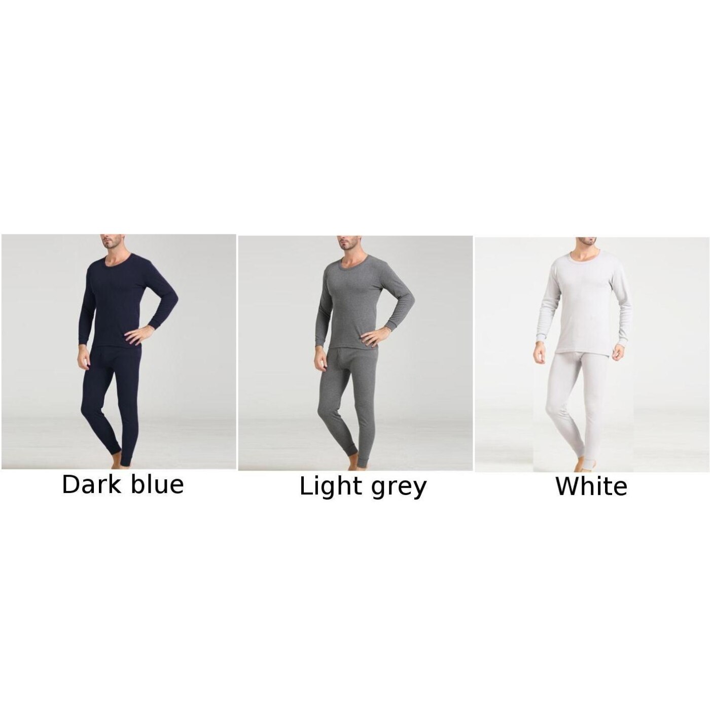 Men Pajama Sets Thermal Long Johns Top T Shirt Bottom Trouser Autumn Winter Warm Soft Comfortable Underwear Set Full Sleeve Male