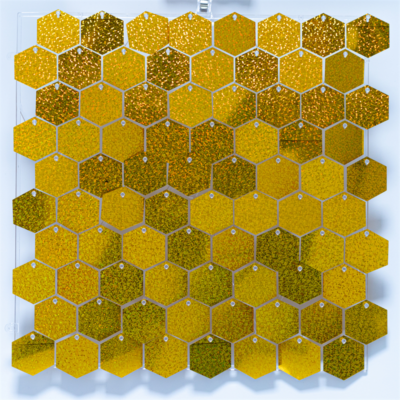 12PCS Hexagon Glitter Sequins Party Backdrop Shimmer Wall Panels Wedding Birthday Christmas Event Decorations Reusable Wall