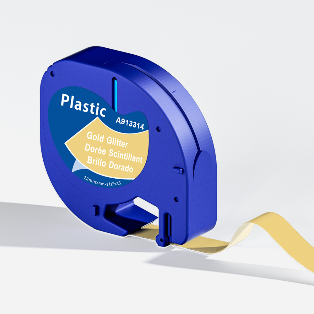 Pour ruban d'étiquettes Letratag 12mm cartouche plastique/papier/tissu noir sur blanc 91201 pour Dymo LetraTag LT-100H étiqueteuse 200B QX50: Couleurs mélangées