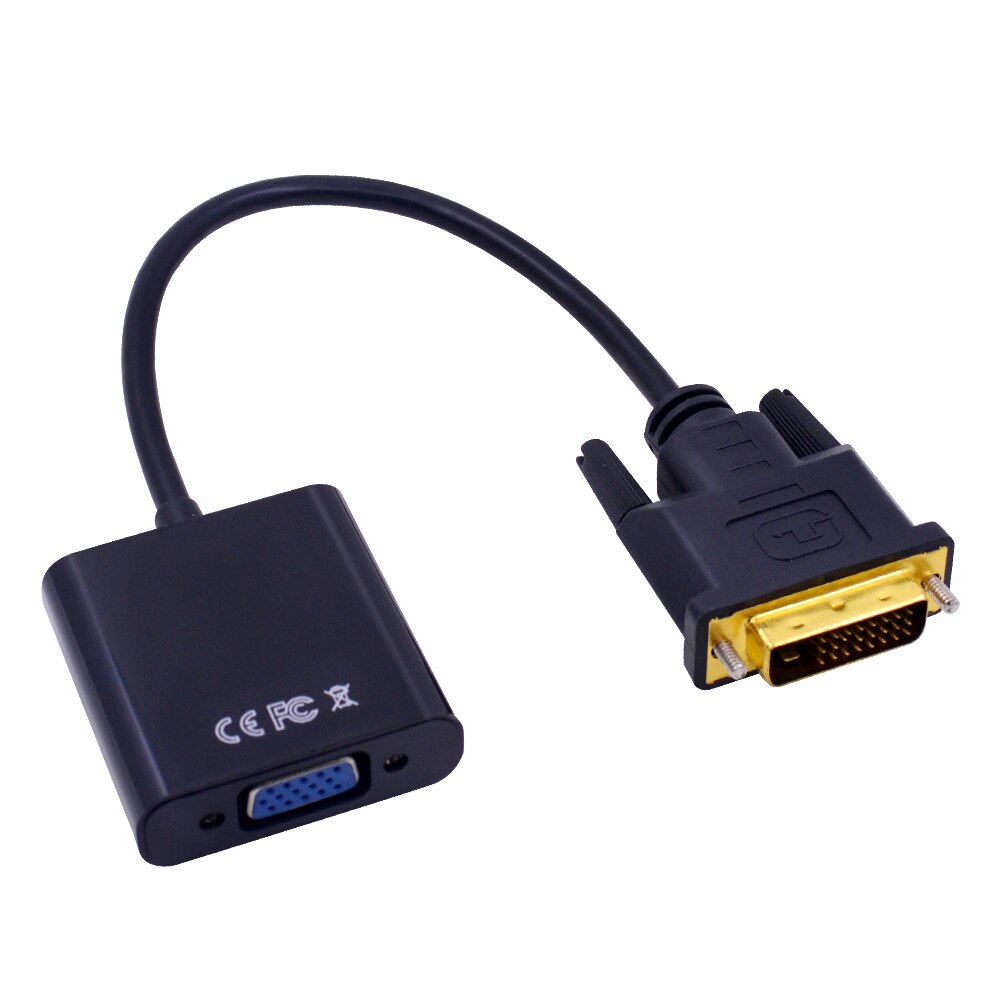 DVI Male to VGA Female Adapter Full HD 1080P DVI-D to VGA Adapter 24+1 25Pin to 15Pin Cable Converter for PC Computer Monitor: Default Title