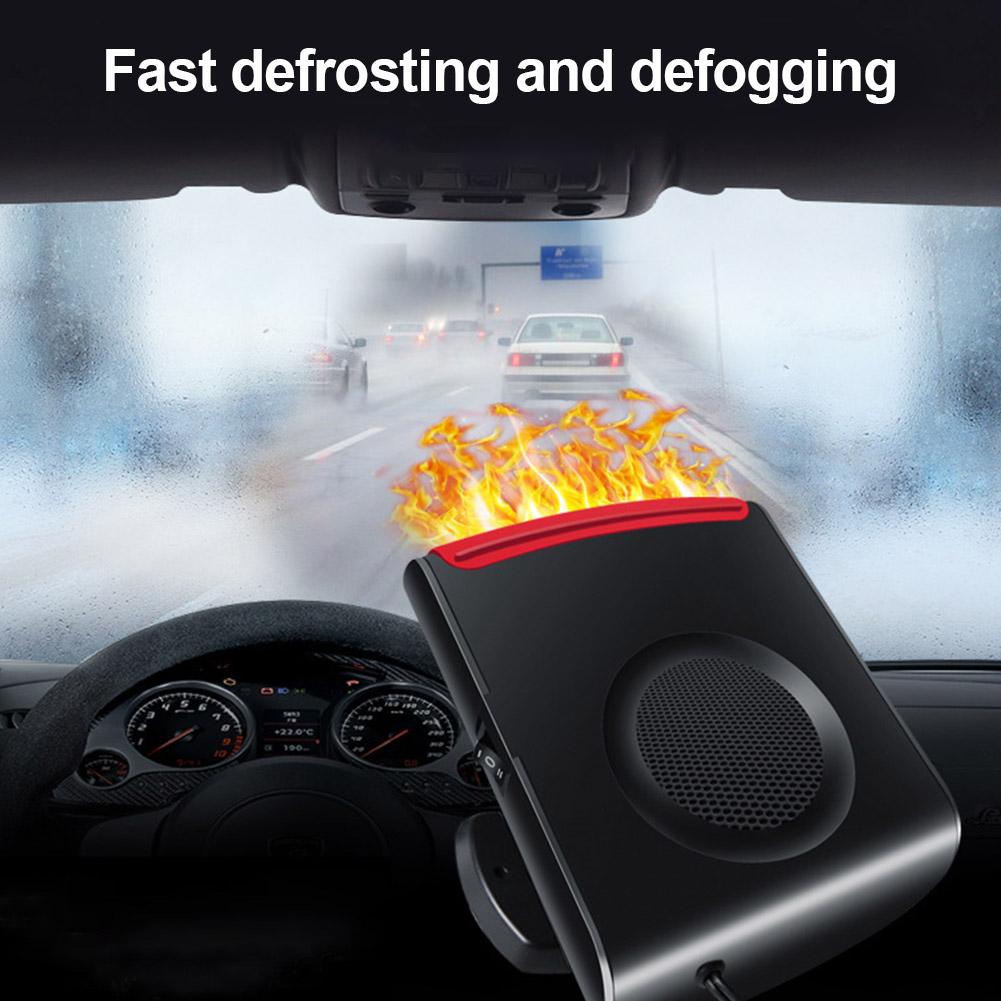Bil indvendig varmeblæser 12v 150w auto bil defroster defogger varmekølingsblæser forrude bilvarmer med 360 graders roterende bas