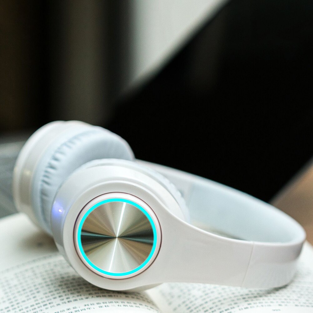 Bluetooth V 5,0 Drahtlose Leuchtenden Kopfhörer Super Bass Headset mit Mikrofon Über-Ohr Stereo Ohrhörer