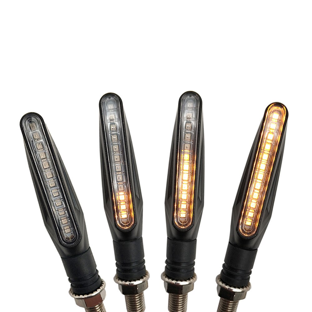 Clignotant LED universel pour motos, pour Kawasaki Z750 Z1000 Z650 Z900 Z800 Z250 Z300: Yellow-two pairs