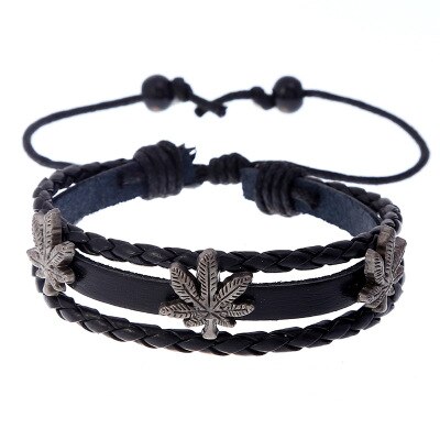 Star Aankomst Toevallige Bruine Multilayer Touw Handnade Geweven Weave Vrouwen Lederen Mannen Armbanden Man Vrouw Retro Sieraden: style 3