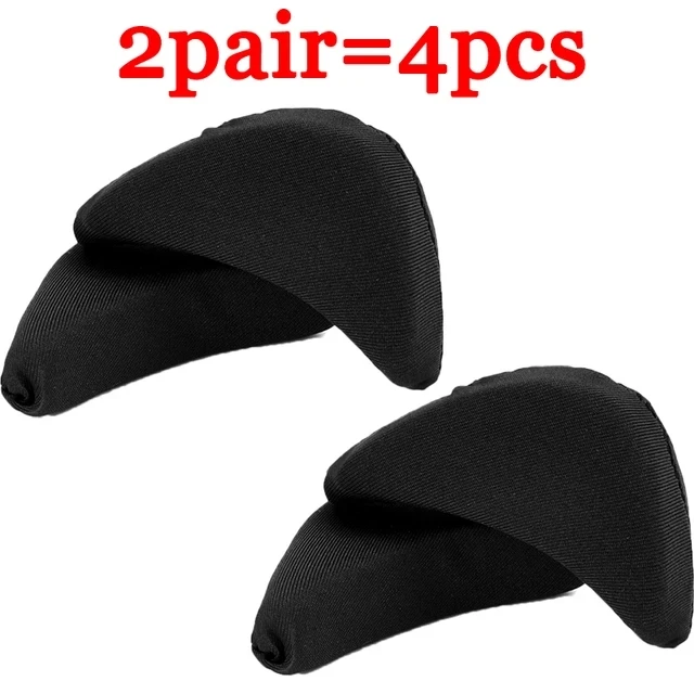 2/10 Stuks Anti-slijtage Spons Voorvoet Insert Hoge Hak Teen Plug Filler Pijnbestrijding Inlegzolen Verstelbare Verminderen Schoenmaat kussen Pads: Black