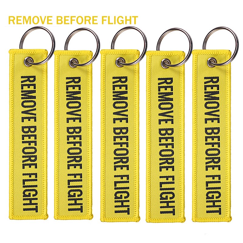 5 Stks/partij Verwijderen Voordat Vlucht Geweven Lanyard Speciale Bagage Label Rode Lanyard Voor Luchtvaart: yellow