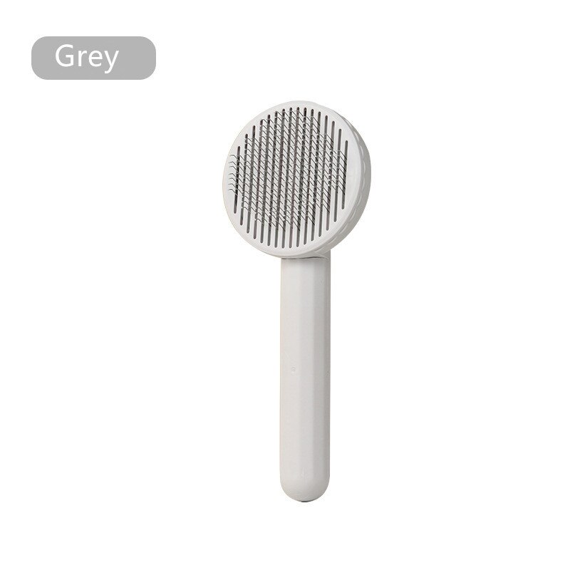 Huisdier Kat Borstel Katten Kam Haar Verwijdert Hond Kammen Katten Grooming Tool Zelfreinigende Slicker Borstel Voor Honden Pet levert: Gray
