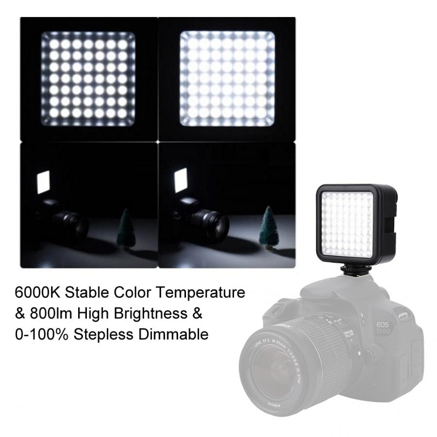 VBESTLIFE W49 Vlog światło doprowadziło robić kamery w aparacie DSLR 6000K możliwość przyciemniania światła wypełniającego z potrójnym mocowaniem zimnego buta robić kamery lustrzanka