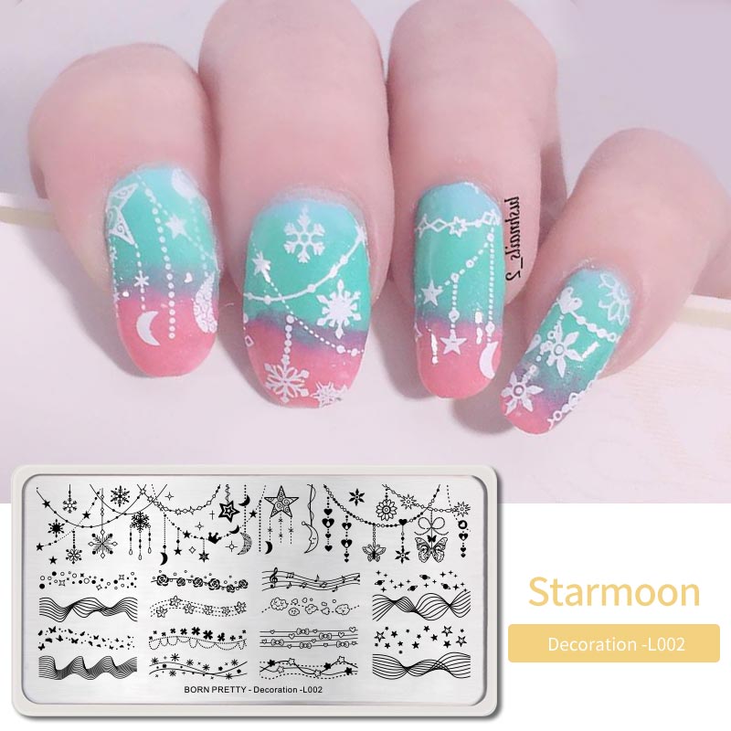 Né joli Nail Art estampage plaques timbre modèle marbre Texture motif Nail Art bricolage Image plaques outils d'impression: BP-D-L002