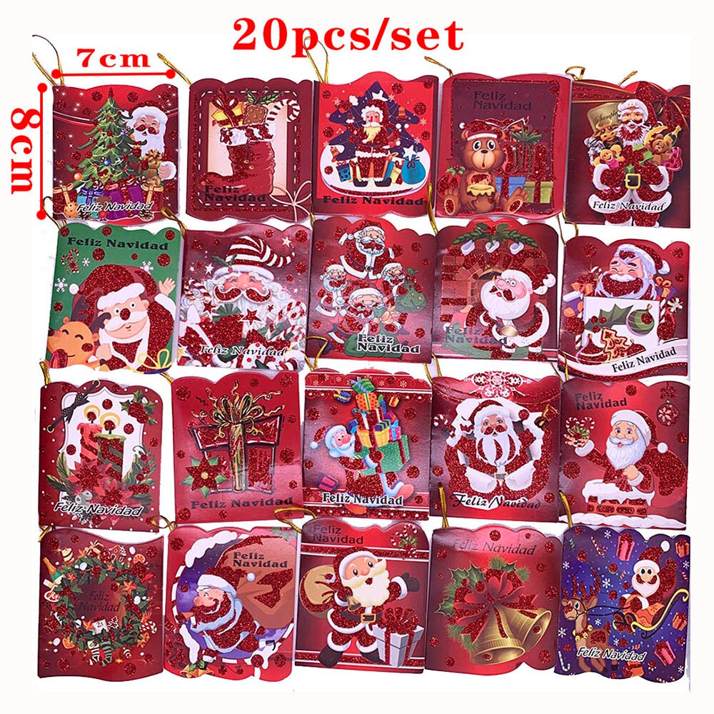 Christmas Greeting Card Xmas Paper Cards Happy Year Postcard Thanks Giving Envelope: K20pcs7x8cm