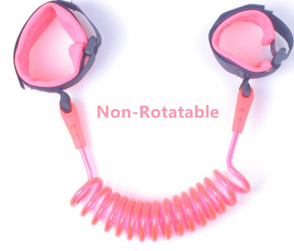 1.5-2.5m Kids Safety Harness Adjustable Children Leash Anti-lost Wrist Link Traction Rope Baby Walker Wristband: Non-Rotatable Pink / 2 m