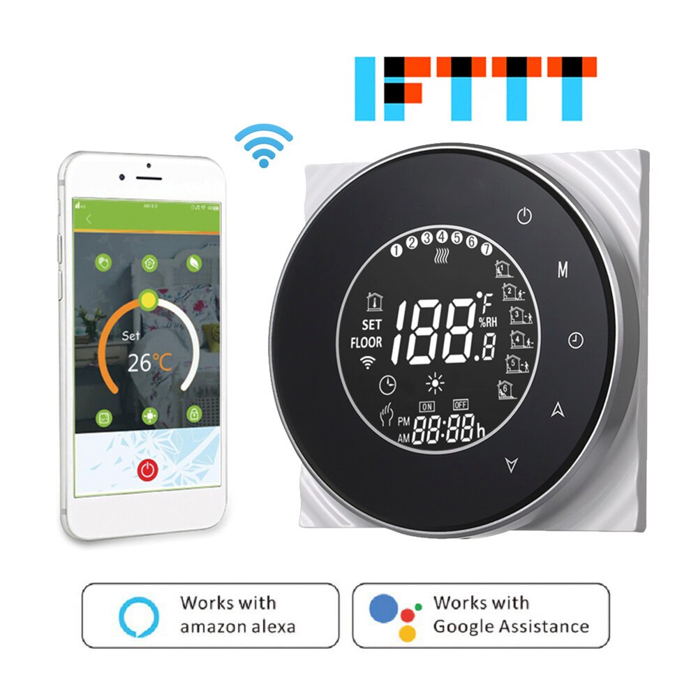 Water Heating Energy Saving Smart Thermostat with Touchscreen LCD Display Weekly Programmable Room Temperature Controller