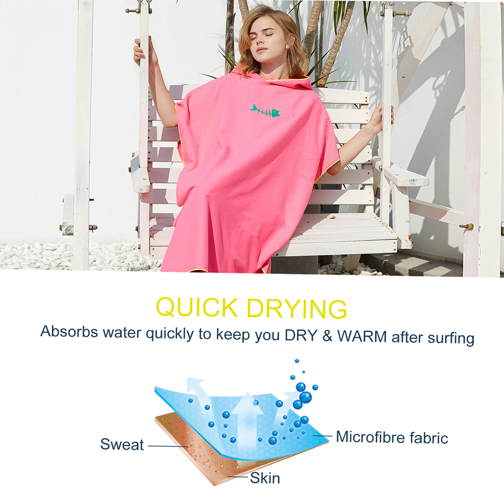 Poncho de Surf que cambia de toalla con capucha, manta de playa de microfibra, Toalla de baño, traje de baño, Poncho de playa para adultos, novedad de 2022