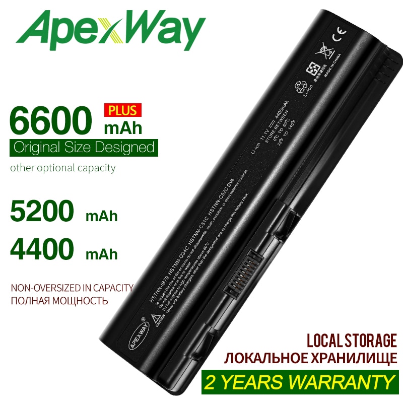 Apexway 6 Cellen Laptop Batterij Voor Hp Pavilion DV4 DV5 DV6 DV6T G50 G61 Para Hp Compaq Presario CQ50 CQ71 CQ70 CQ61 CQ60 CQ45