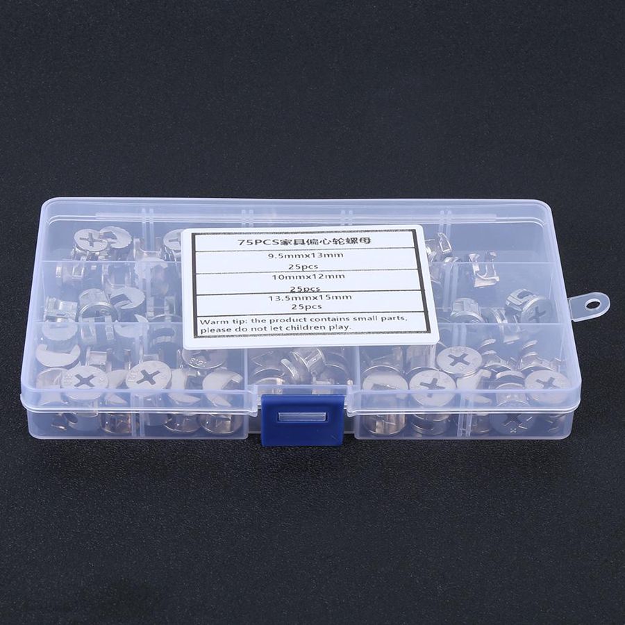 fasteners for woodworking self tapping inserts 75Pcs Cam Nut Furniture Eccentric Wheel Nut Set 3-in-1 Connector