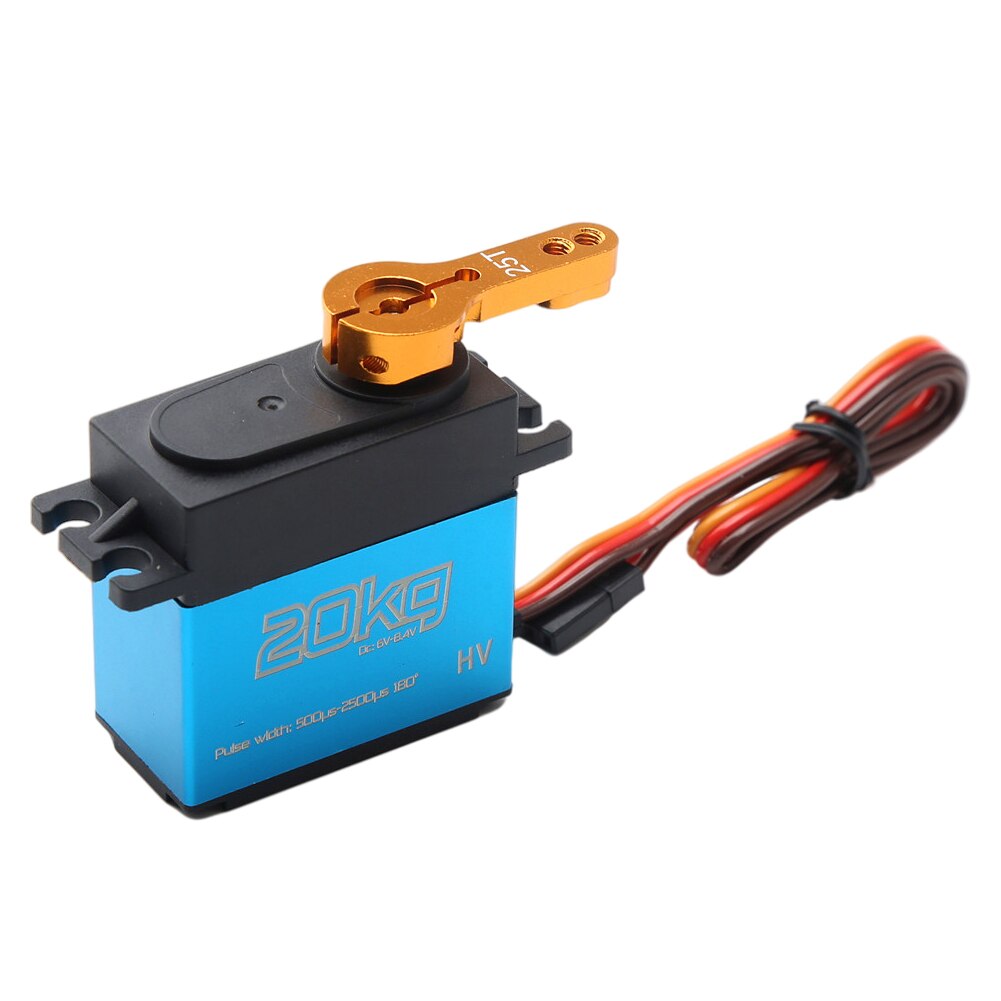 20kg Adjustable Digital Servo 180 Degree Stainless Steel Gear Servo Arm Waterproof 1/8 Arm Servos Airplanes RC Car Robot Ship: Default Title