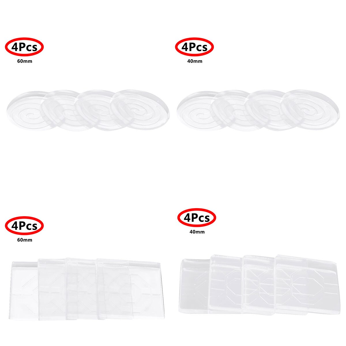 4 Clear Furniture Feet Pads Non Slip Table Chair Legs Grippers Anti-Walking Silicone Stickers Home Scratch Proof Floor Protector