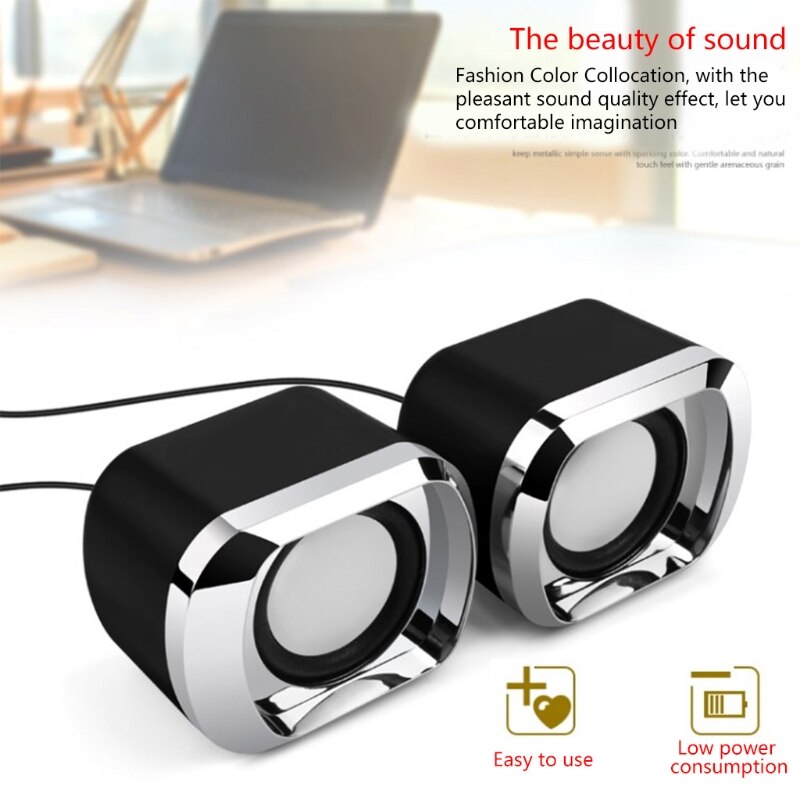 USB Wired Computer Speakers AUX Input USB Powered Bass Reinforcement Mini Speaker for Laptop Desktop